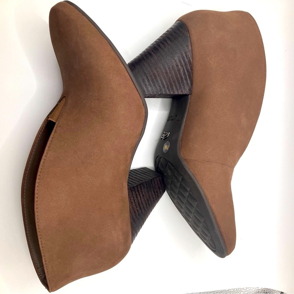 Nurture by Lamaze Akaia Brown Tan Camel suede scalloped ankle boots womens 7.5 - Picture 10 of 12